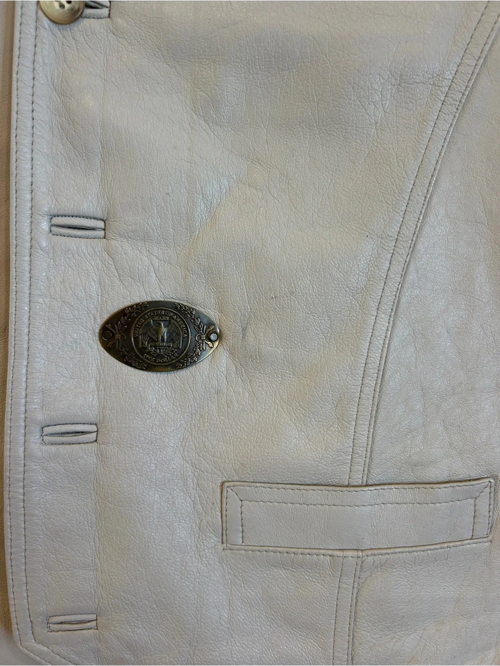 Calvin Klein Men's Light Gray Leather Vest - Tailored Button Front